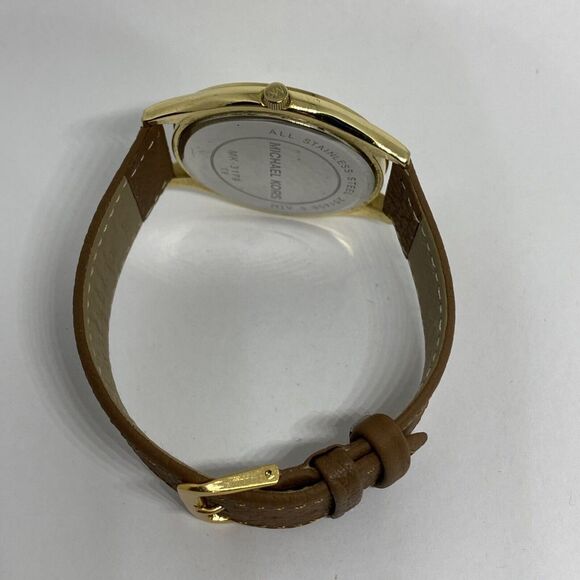 Michael Kors Runway MK3179 Men's Brown Leather Analog Dial Quartz Watch EY653 - Picture 11 of 12